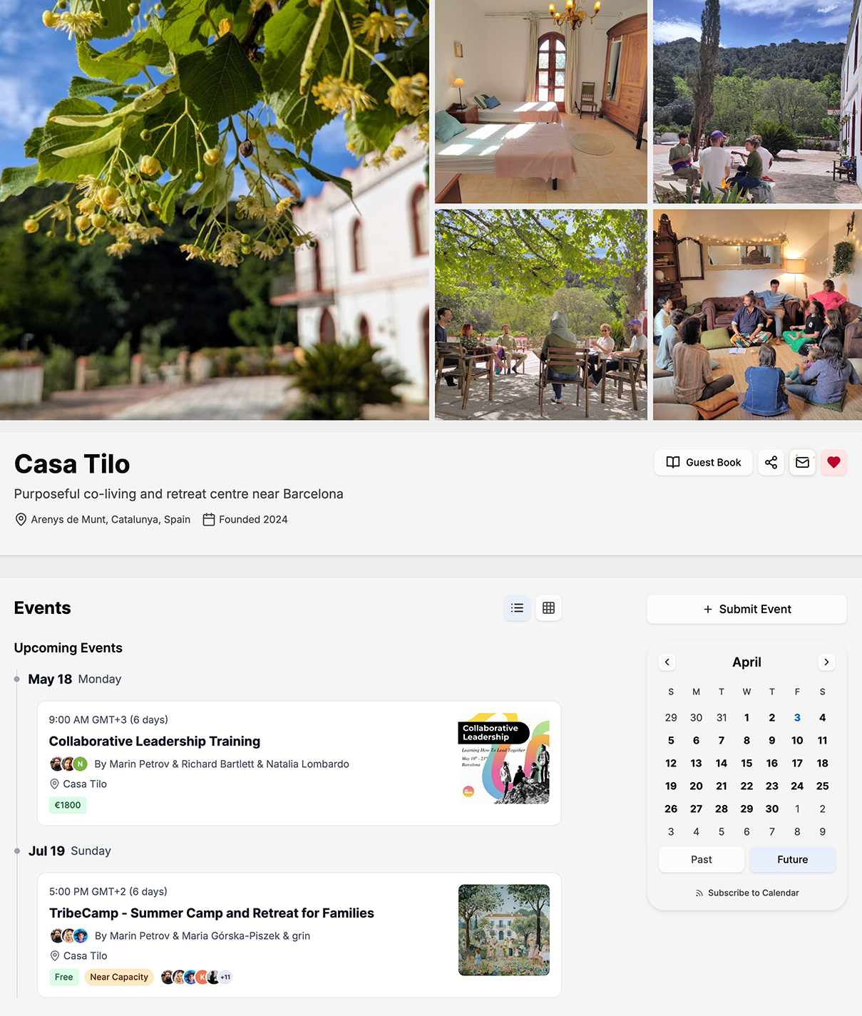 Casa Tilo — real community page on Coliven